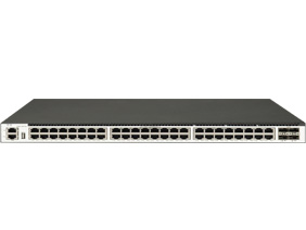 48 個(gè) 1GE Base-T 端口，4 個(gè) 10GE SFP+端口，三層以太網(wǎng)交換機(jī)